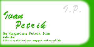 ivan petrik business card